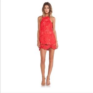 Lovers + friends red lace dress size small